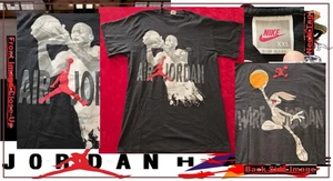 1991 Nike Air Jordan Hare Jordan Herren Blk XXL Front & Back Image T-Shirt - Bild 1 von 20