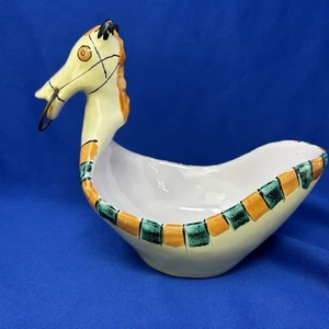 Cuenco de caballo amarillo de cerámica vintage de los años 50 de Aldo Londi para cerámica Bitossi hecho - Imagen 1 de 15