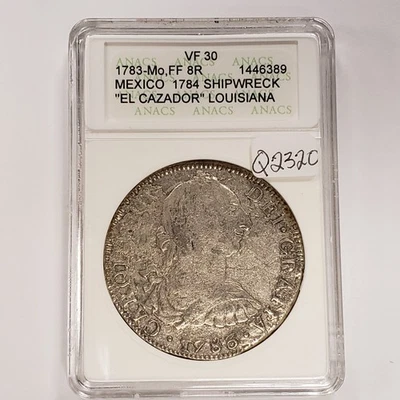 1783 Mo FF México 8 Reales - Naufragio El Cazador - Jabonera ANACS VF 30 - Q2320 Foto 1 de 4