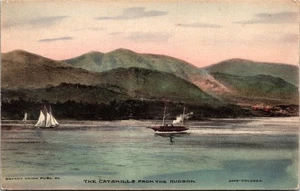 Postcard NY Catskills from the Hudson River Hand Colored Albertype ~1910 V117 - Picture 1 of 2