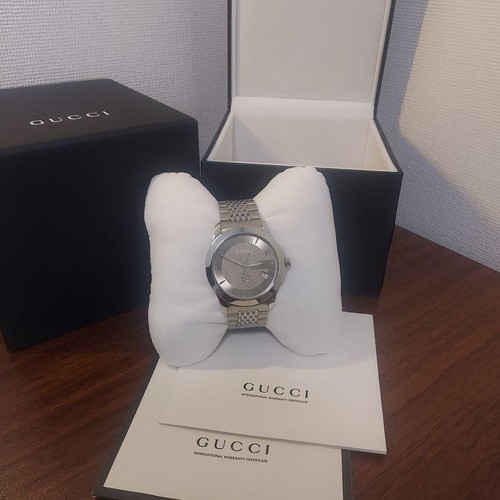 Gucci G Timeless Orologio Uomo 38mm Acciaio Cristallo Zaffiro Quarzo Quadrante Marrone da J