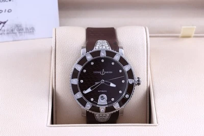 Ulysse Nardin леди дайвер коричневый бриллиант циферблат/ободок коробка/бумаги/карты 8103-101 - Изображение 1 из 4