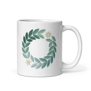 Taza de Navidad corona fractal diseño cole obras arte moderno navideño - Imagen 1 de 10