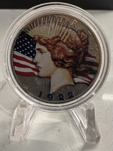 1922 Peace Silver Dollar Colorized on Both Sides - 90% Silver-INV#7862 - Picture 1 of 2