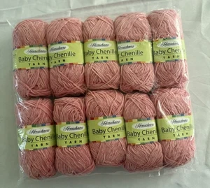 Herrschners Baby Chenille Garn PINK 10er-Set (je 140 Meter) 100 % Acryl NEU - Bild 1 von 4