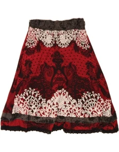DESIGUAL Mujer Falda Línea A Mediana W28 Rojo Paisley Viscosa AC02 - Imagen 1 de 3