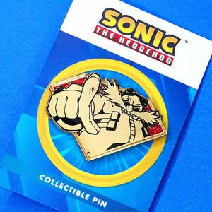 Sonic The Hedgehog Doctor Eggman Robotnik Gold Series Enamel Pin Chaos Emerald - Picture 1 of 1