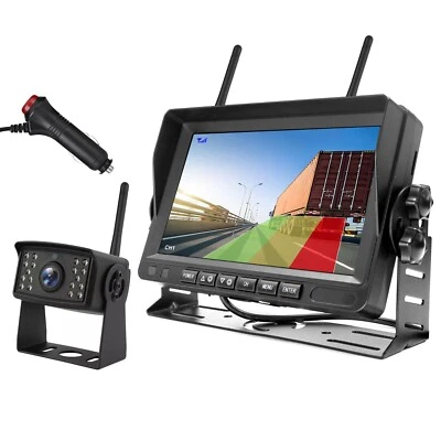 Digital Wireless Backup Camera BSD AI Detection 7 Inch DVR Monitor 12V 24V Truck - Image 1 of 4
