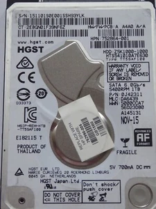 HGST HTS541010A7E630 MLC: DA6439 P/N: 0J42311 NOV-15 - 1TB - Imagen 1 de 1