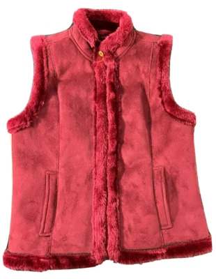 Chaleco Jaclyn Smith Clásico Suave Imitación Piel OTOÑO Para Mujer S/C Cremallera Completa Rojo Arándano Foto 1 de 4