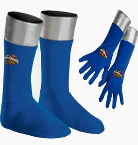 Power Rangers Operation Overdrive Blue Boots Covers & Gloves Child costume New