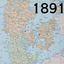 1891 DENMARK SCHLESWIG-HOLSTEIN NORTH SEA CATTEGAT ANTIQUE COLOR VICTORIAN ERA 