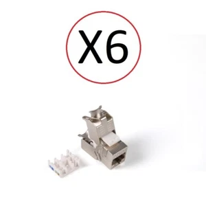 EKIVALAN MCJ6ST lot de 6 connecteurs RJ45 blindé Cat6 sans outils *NEUF* - Imagen 1 de 1
