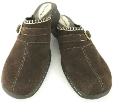 Bare Traps Women's Clogs Size 7.5 M Brown Suede Kismet Slip On Buckle - Image 1 of 4