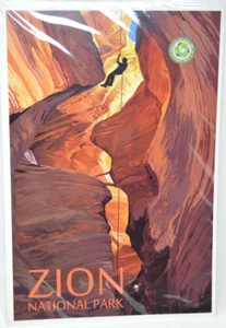 Póster de viaje del Parque Nacional Zion por prensa de linternas 12x18 NUEVO - Imagen 1 de 1