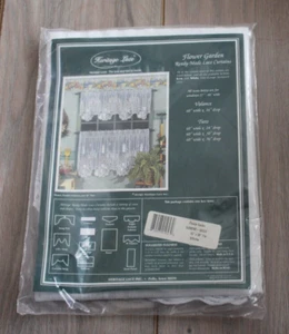 Heritage Lace FLOWER GARDEN White Tier 60"x36" NEW Old Stock - Picture 1 of 5