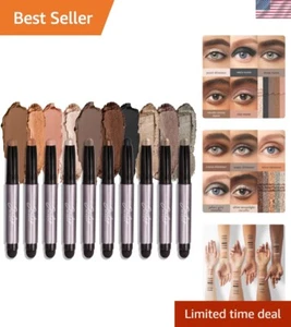 10-Piece Waterproof Eyeshadow Stick Palette - Crease-Free & Highly Pigmented - Picture 1 of 12