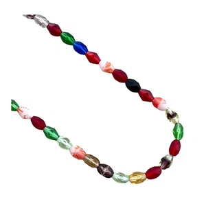 50 Preciosa Czech Fire Polished Faceted Oval Glass 6x4mm Assorted Color Beads - Picture 1 of 2