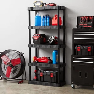 Heavy Duty 5 Tier Plastic Storage Shelf Home Garage Shelving Unit Shelves Rack - Picture 1 of 5