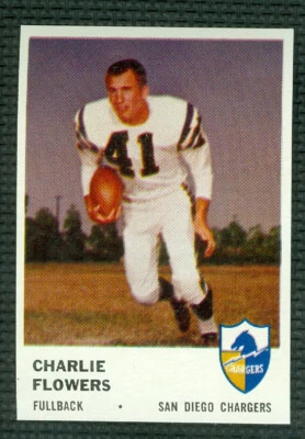 1961 FLEER FOOTBALL #156 CHARLIE FLOWERS SP CHARGERS MINT PERFECT CENTERED RARE* - Image 1 of 2