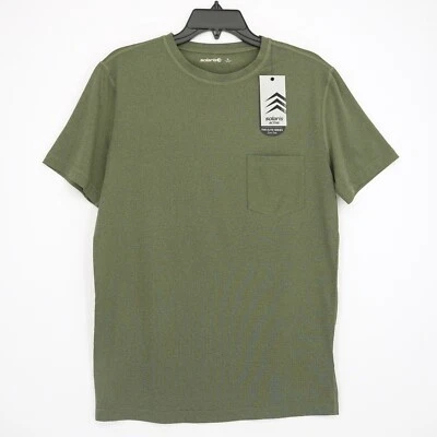 Camiseta masculina manga curta Solaris Active verde oliva sólida Elite Zon nova com etiquetas - Imagem 1 de 4