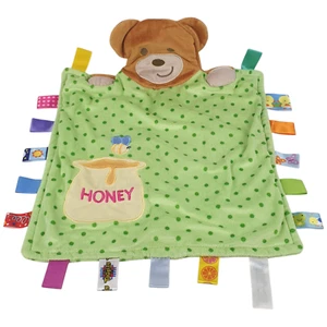 TAGGIES Honey Pot Bear Baby Plush Lovey Green Polka Dot Comfy Security Blanket - Picture 1 of 12