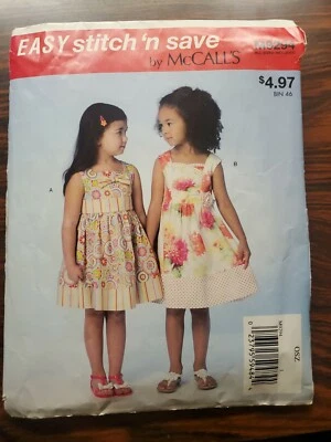 Easy Stitch N Save By Mccalls Sewing Pattern M9294 Girls Dress ONE SIZE - Image 1 of 3
