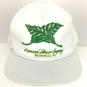 Vtg American Tobacco Hat Leafs Logo Rope Snap Back Trucker Baseball Farming Cap - Picture 1 of 12