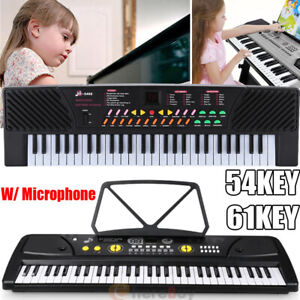 Portable Electronic Keyboard Piano 61/54 Key W/Microphone For Kids Adult Child