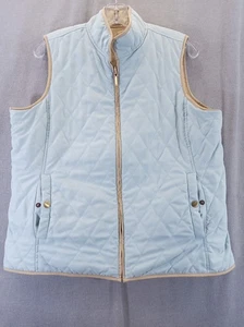 Ralph Lauren Weste Damen groß blau hellbraun gesteppt Wendejacke Eingrifftaschen - Bild 1 von 20