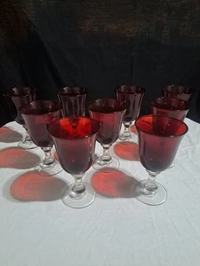 Knights Tale Medieval Ruby Red Goblets 14 oz Glasses Lot Set of 9 FLAWLESS - Picture 1 of 7