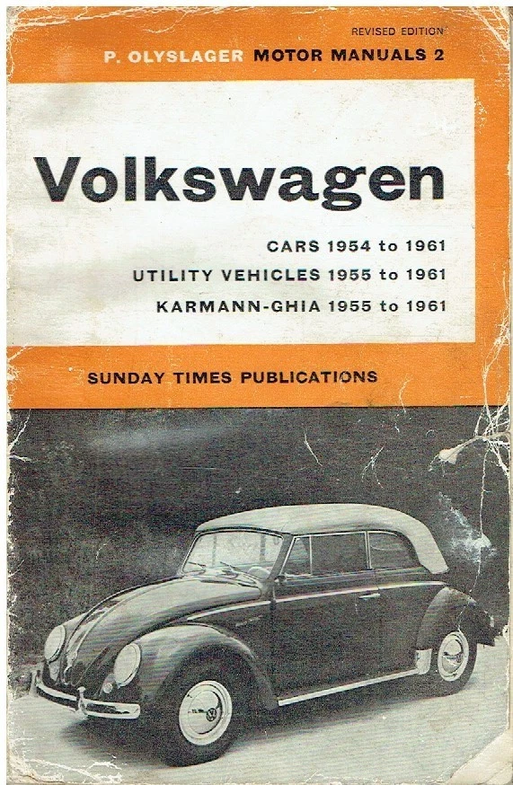 VW BEETLE 1200 & KARMANN GHIA 1200 SALOON COUPE CABRIOLET 1960-1965 REPAIR BOOK - Image 1 of 1