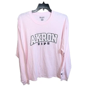 Champion Shirt Men’s Size XL Pink University Of Akron Zips Long Sleeve - Picture 1 of 5