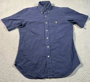 Camisa Polo Ralph Lauren Para Hombre Pequeña Calce Clásico Manga Corta Con Botones Azul Marino - Imagen 1 de 7