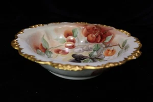 J P JEAN POUYAT LIMOGES FRANCE GOLD ENCRUSTED SCALLOP RIM ROUND VEGETABLE BOWL - Picture 1 of 12