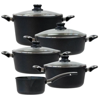 BAF Topfset Induktion Aluguss 9 tlg Bratentopf, Kochtopf, Suppentopf & Stieltopf - Bild 1 von 4