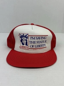 Vintage Saving Statue of Liberty Centennial Trucker Snapback Hat 1986 80s USA - Picture 1 of 9