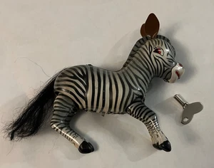 Vintage Clockwork Jumping Zebra Wind Up Toy With Key - Picture 1 of 10
