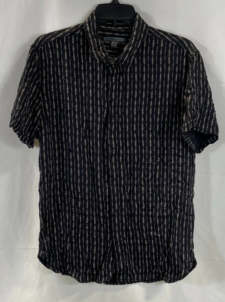 Camisa John Varvatos Hombres Negra Rayas Abotonada M Foto 1 de 4