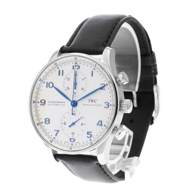 IWC SCHAFFHAUSEN PORTUGIESER IW371417 41mm SS Silver Dial Chronograph #C345 - Image 1 of 4