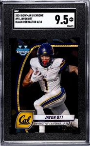 2024 Bowman University Chrome Sapphire Jaydn Ott Black Refractor /10 SGC 9.5 - Picture 1 of 2