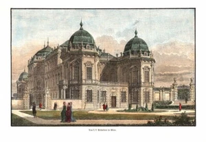 WIEN: Belvedere, Holzstich, handkoloriert um 1870 - Picture 1 of 1