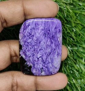 107cts.Natural Beautiful Charoite Cushion Cabochon 52X36MM Loose Gemstone Lot - Picture 1 of 7