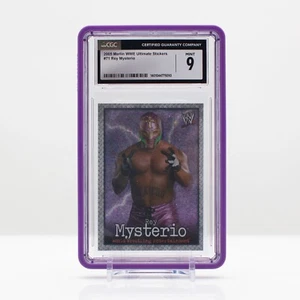 Wrestling 2005 Rey Mysterio #71 Merlin WWE Ultimate Stickers Foil CGC 9 Mint - Picture 1 of 4