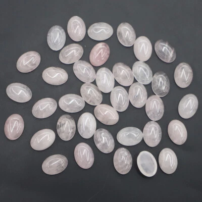 100 шт натуральный розовый кварц камень 10x14 мм овальная кабина кабошон сделай сам изготовление ювелирных изделий - Изображение 1 из 3