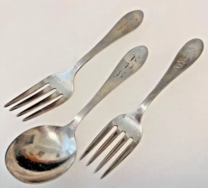 GORHAM STERLING BABY SET SPOON AND 2 FORKS - Imagen 1 de 4