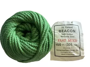 Vintage cavo macramè cotone filo verde numero 72 pesante 100 piedi faro Hong Kong - Foto 1 di 3