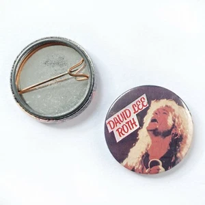 VINTAGE DAVID LEE ROTH BUTTON Badge Pin Pinback Van Halen Heavy Metal - Bild 1 von 2