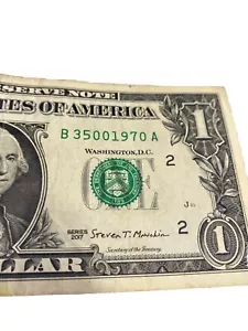 March 5, 1970 Birthday Note Fancy Serial Number 35001970 One Dollar Bill $1 Cash - Picture 1 of 4