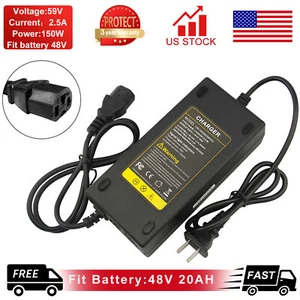 48V 2.5A Battery Charger for Electric Car E-bike Scooter With Adapter Lead Acid - Picture 1 of 8